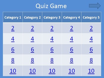 Preview of Quiz Game Power Point Template -  For Commercial and Personal Use