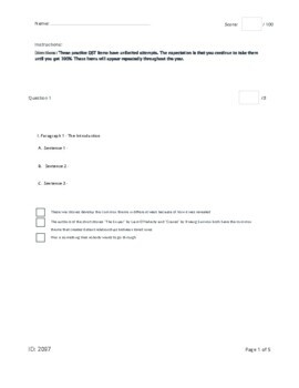 Preview of Quiz: Introduction Paragraph Templates-  PDF & Schoology