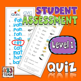 Word Families Quiz Packet (Dictation & Student Self-Assessment) LEVEL 1