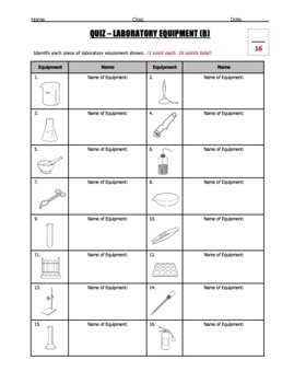 Quiz - Lab Equipment Names and Functions (2 Quiz Set) by Science With ...