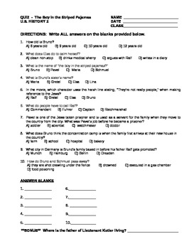 the boy in striped pyjamas worksheets