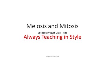 Preview of Quiz-Quiz-Trade Cell Cycle, Mitosis, and Meiosis Vocabulary (Editable)