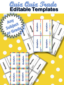 Preview of Quiz Quiz Trade Cooperative Learning Template