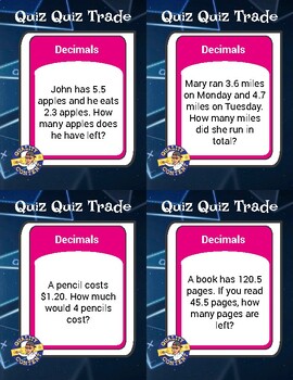 Preview of Quiz Quiz Trade - Decimal Story Problems