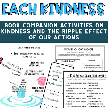 Preview of Each Kindness:  activities to teach tolerance/ kindness