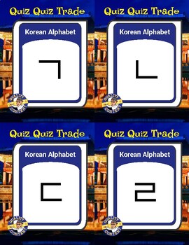 Preview of Quiz Quiz Trade - Korean Alphabet