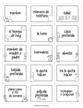 Ask-Ask-Switch Spanish: a whole class speaking activity | TpT