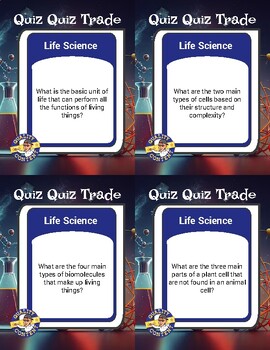 Preview of Quiz Quiz Trade- State Science Prep- Life Science