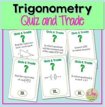 Preview of Quiz and Trade Trigonometry Review