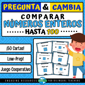 Preview of Quiz & Trade COMPARAR NÚMEROS DOS DÍGITOS hasta 100 | Comparing Numbers Spanish