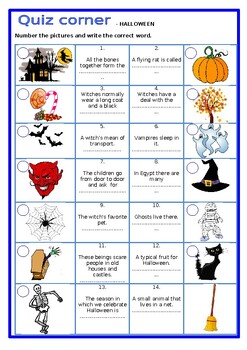 Quiz corner - Halloween by Linda Mason | TPT