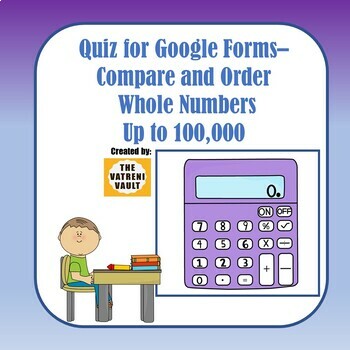 Preview of Quiz for Google Forms: Compare and Order Whole Numbers up to 100,000