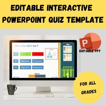 Preview of Digital resource - Editable interactive PowerPoint quiz template