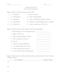 Quiz or worksheet for four types of sentences