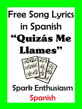 Preview of Quizas Me Llames Song Lyrics en espanol / Call Me...