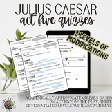 Quizzes: Act 5 of Julius Caesar