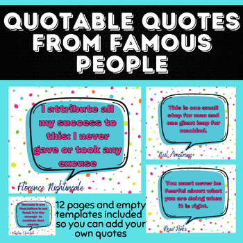 Quotable Quotes by Fays Favourites | TPT