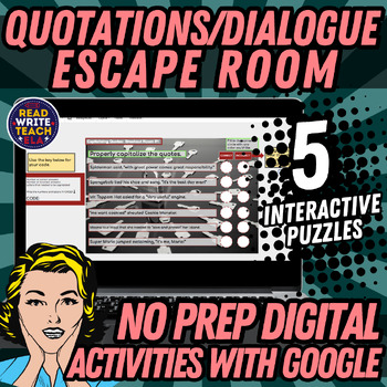 Preview of Quotation/Dialogue Digital Escape (Breakout) Rooms
