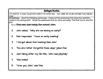 quotation mark activities practice with dialogue by open