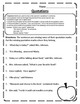 32 quotation marks worksheet 1 answers worksheet project