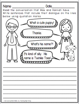 quotation mark worksheets by teaching right along tpt