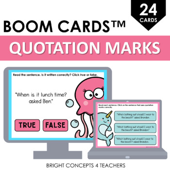 Preview of Quotation Marks BOOM Cards / Digital Task Cards