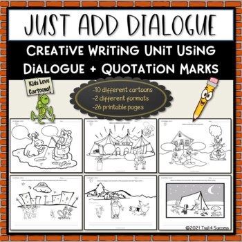 quotation marks cartoon creative writing unit just add dialogue worksheets