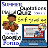 Quotation Marks Google Forms Quiz Summer Themed