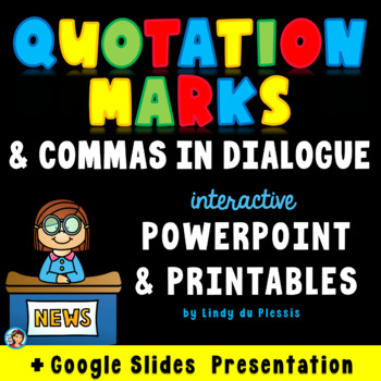 Preview of Quotation Marks PowerPoint / Google Slides, Worksheets, & More