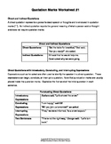 quotation marks worksheets teachers pay teachers