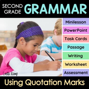 Preview of Quotation Marks Activities, Worksheets, Passage & PowerPoint | 2nd Grade Grammar