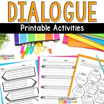 Preview of Quotation Marks Worksheets Punctuating Dialogue Quotation Marks Anchor Charts