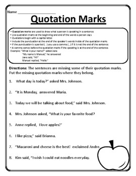 all quotation worksheets quotations practice quotation marks worksheets grammar