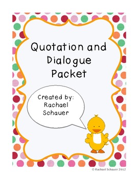 Preview of Quotation and Dialogue Practice Packet