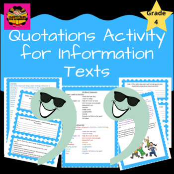 Preview of Writing quotations Activity With Task Cards