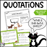 Quotation Marks Task Cards and Activities (PLUS Digital Bo