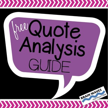Preview of Free Quote Analysis Guide to Help Students Analyze and Interpret Text