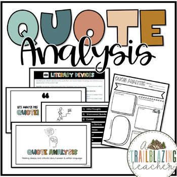 Preview of Quote Analysis | Increase Classroom Discussions and Critical Thinking