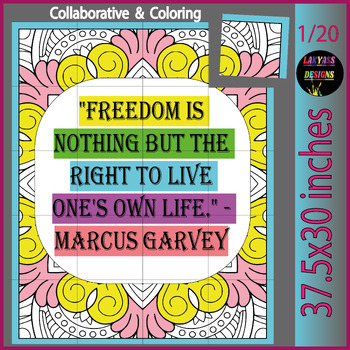 Preview of Quote | Collaborative Coloring Poster for Juneteenth Freedom Day Celebrations