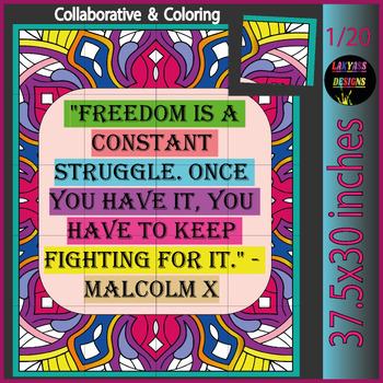 Preview of Quote | Collaborative Coloring Poster for Juneteenth Freedom Day Celebrations