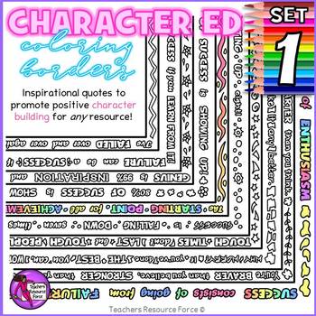 Preview of Quote Coloring Character Education Borders