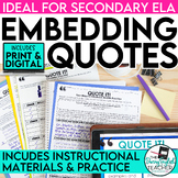 Embedding Quotations in Writing - Teaching How to Embed Quotes