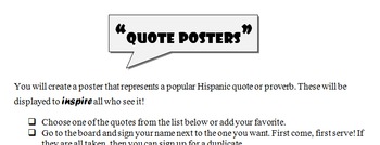 Preview of Sub Plan - Quote Posters Spanish