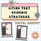 Citing Textual Evidence: Digital Handouts (Direct Quotes &