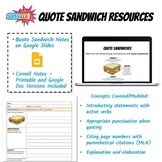 Quote Sandwich Notes and Practice