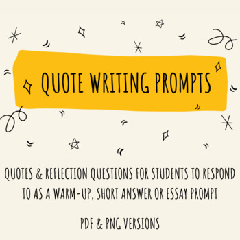 Quote Writing Prompts (Quote & Prompt about life, hard work, success ...