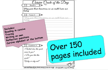Preview of Quote of the Day Cursive Writing Bundle #bts23