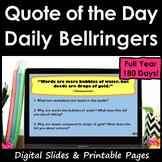 Inspirational Quotes ELA Bellringers - Print & Digital
