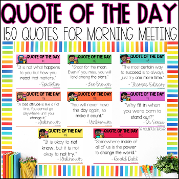 Preview of Quote of the Day for Morning Meeting Message Printable or Google Slides