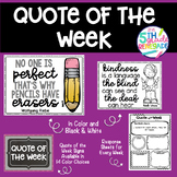 Quote of the Week *36 Quotes* and Written Response Sheet i